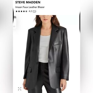 Steve Madden Black Faux Leather Blazer
